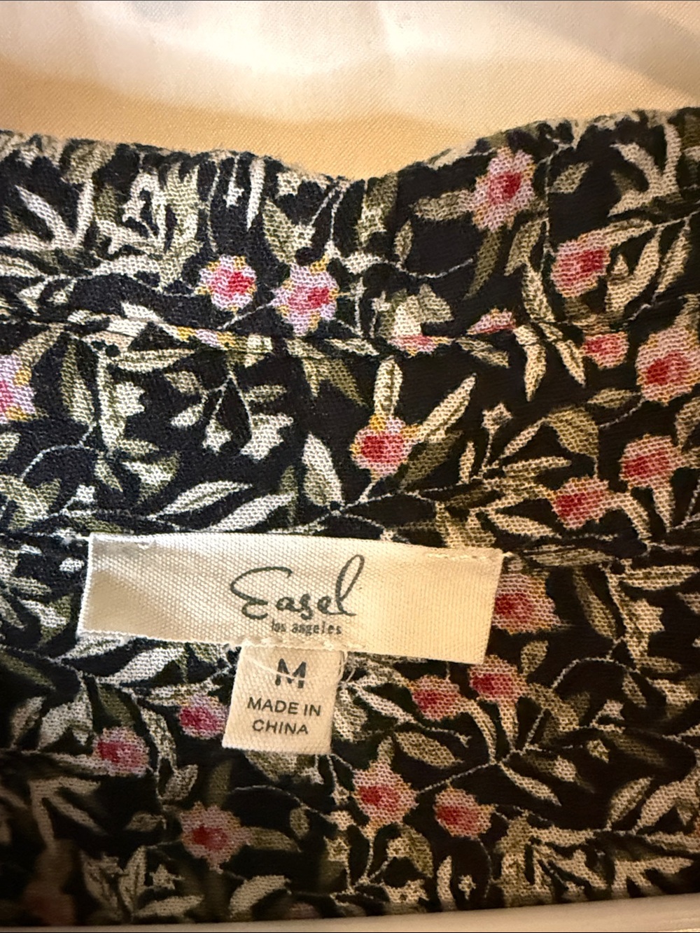 easel Black Floral Maxi Dress with Pink and Cream Accents - Picture 2 of 8